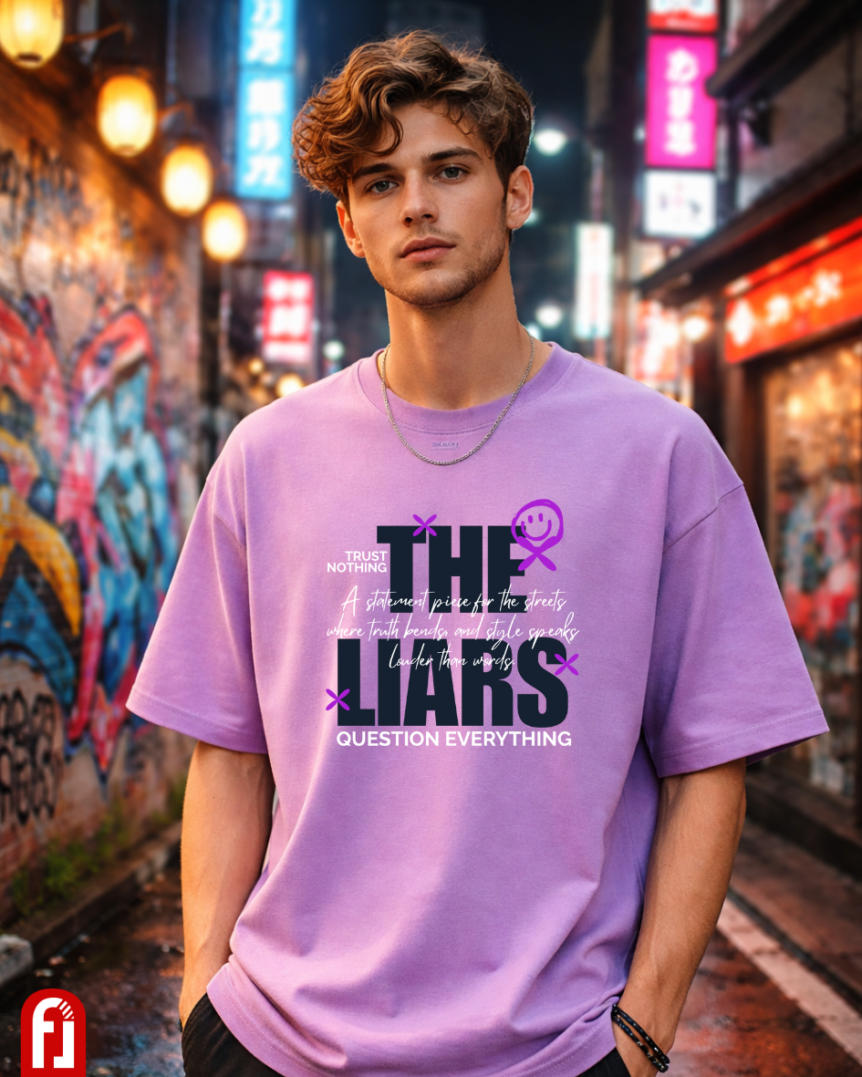 The Liars Oversized T-Shirt – Lavender Luxury Streetwear Statement Tee