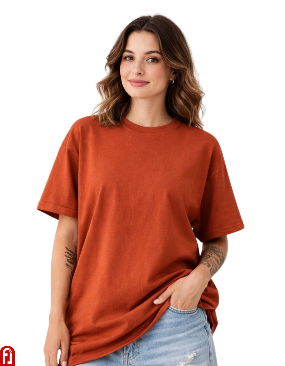 Neo Ronin Oversized Premium T-Shirt – Burnt Orange Cyber Streetwear