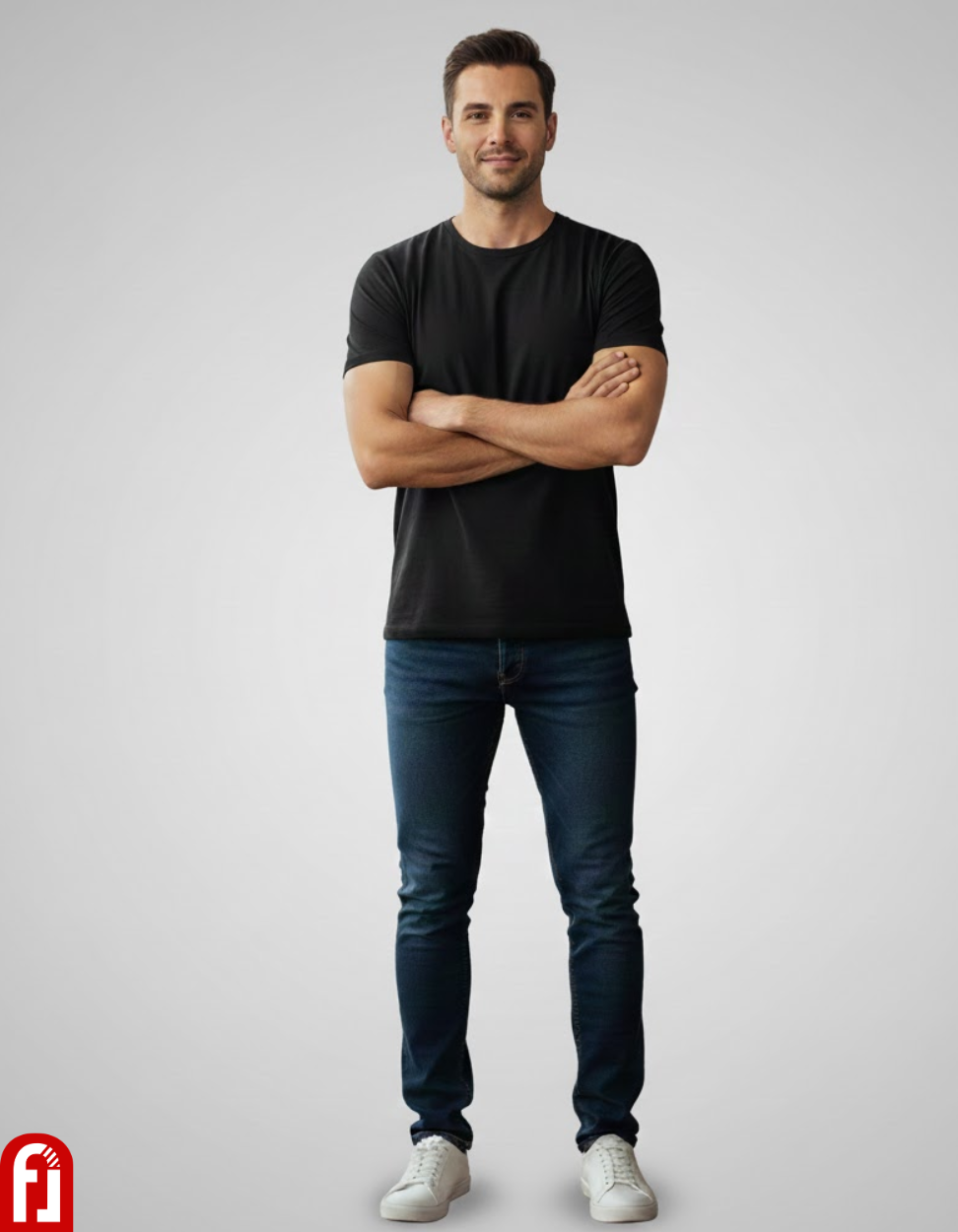 Men's Regular Fit Crew Neck T-Shirt – Classic Black