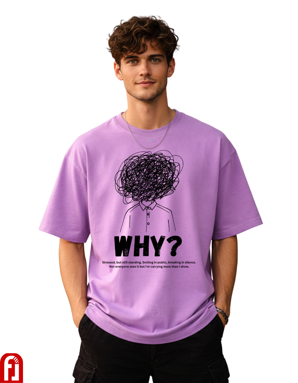 WHY? Oversized T-Shirt – Lavender Emotional Luxury Streetwear Tee
