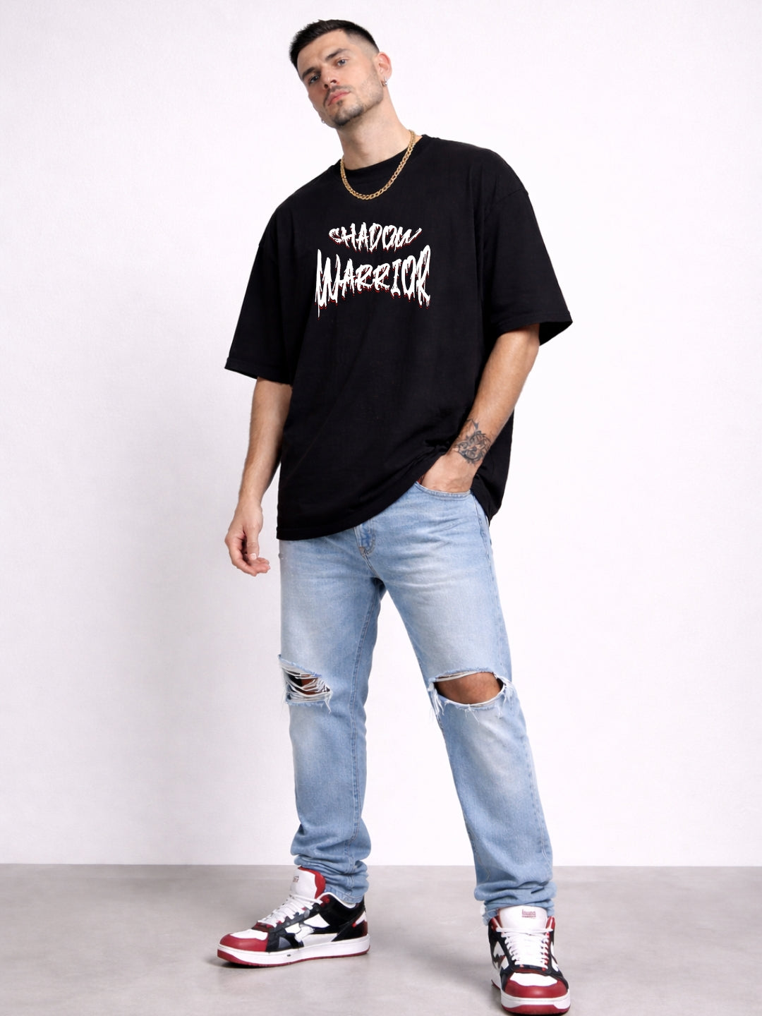 Freshlooms Shadow Maverick Oversized T-Shirt for Men | 240 GSM Premium Cotton
