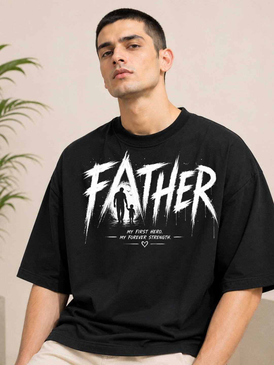 Father Oversized Graphic T-Shirt | Premium 240 GSM Cotton | Freshlooms