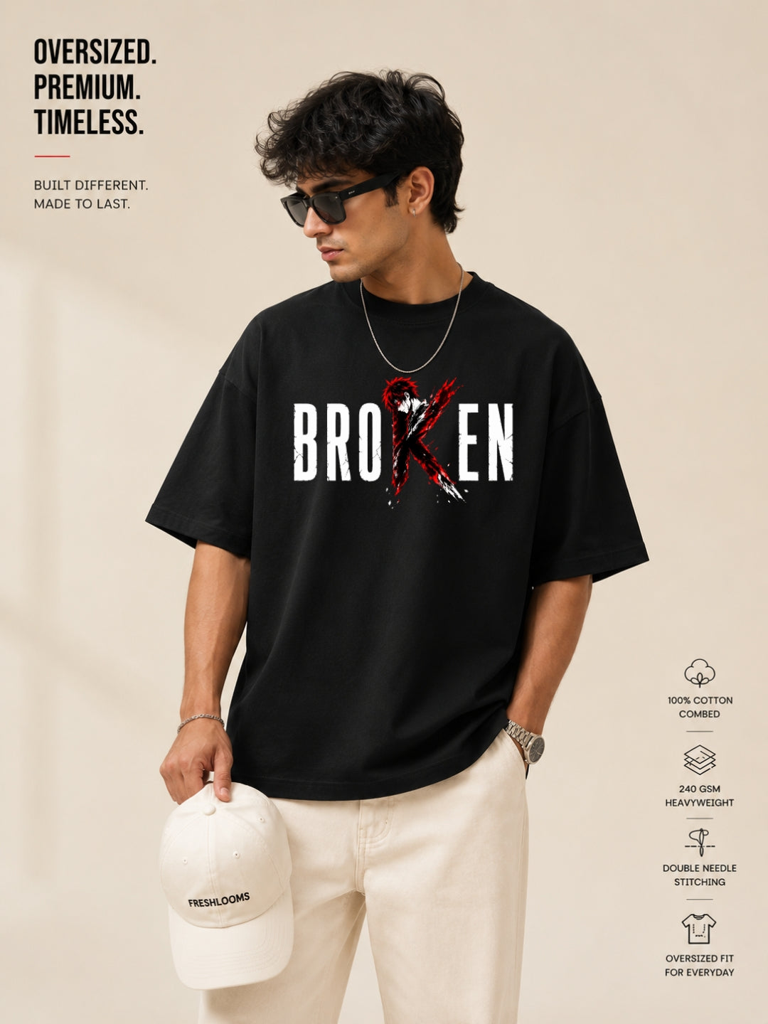 BROKEN. BUT NEVER DEFEATED.  A statement piece designed for those who wear confidence, not trends.