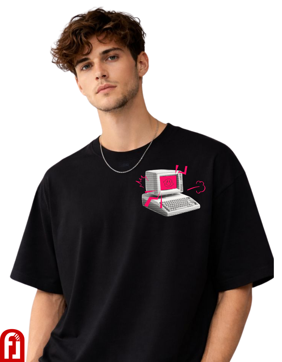 Loading Data Oversized T-Shirt – Black Luxury Tech Streetwear (Front & Back Print)