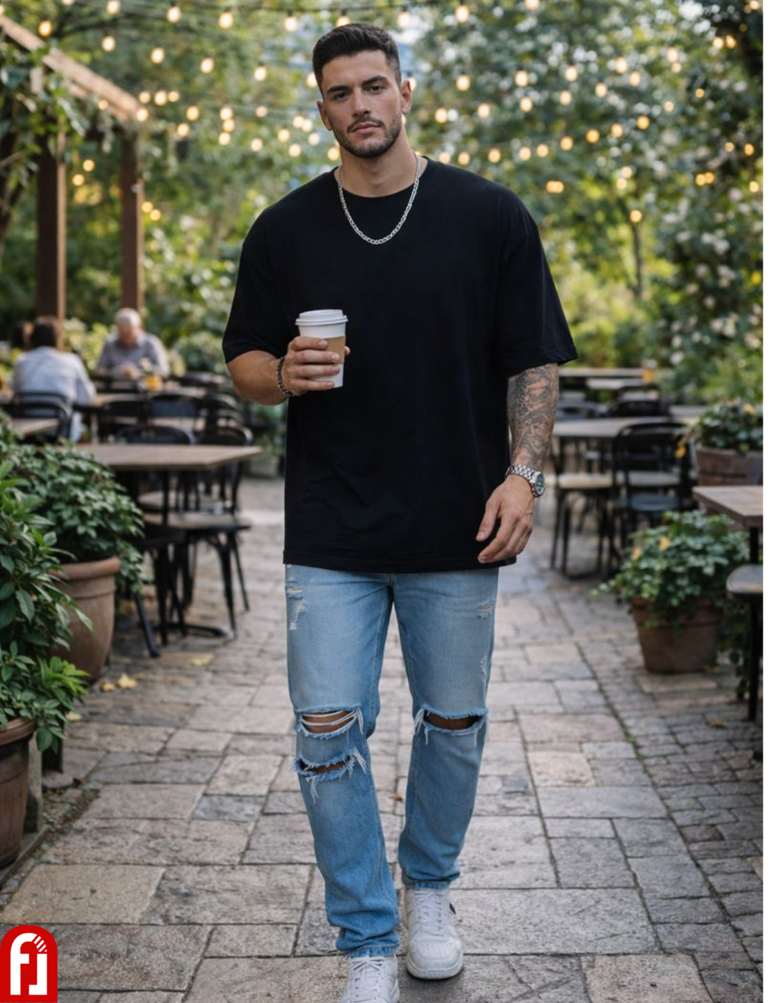 Freshlooms Men Oversized Premium Cotton T-Shirt – Tokyo Street Culture Back Print | Urban Streetwear Tee