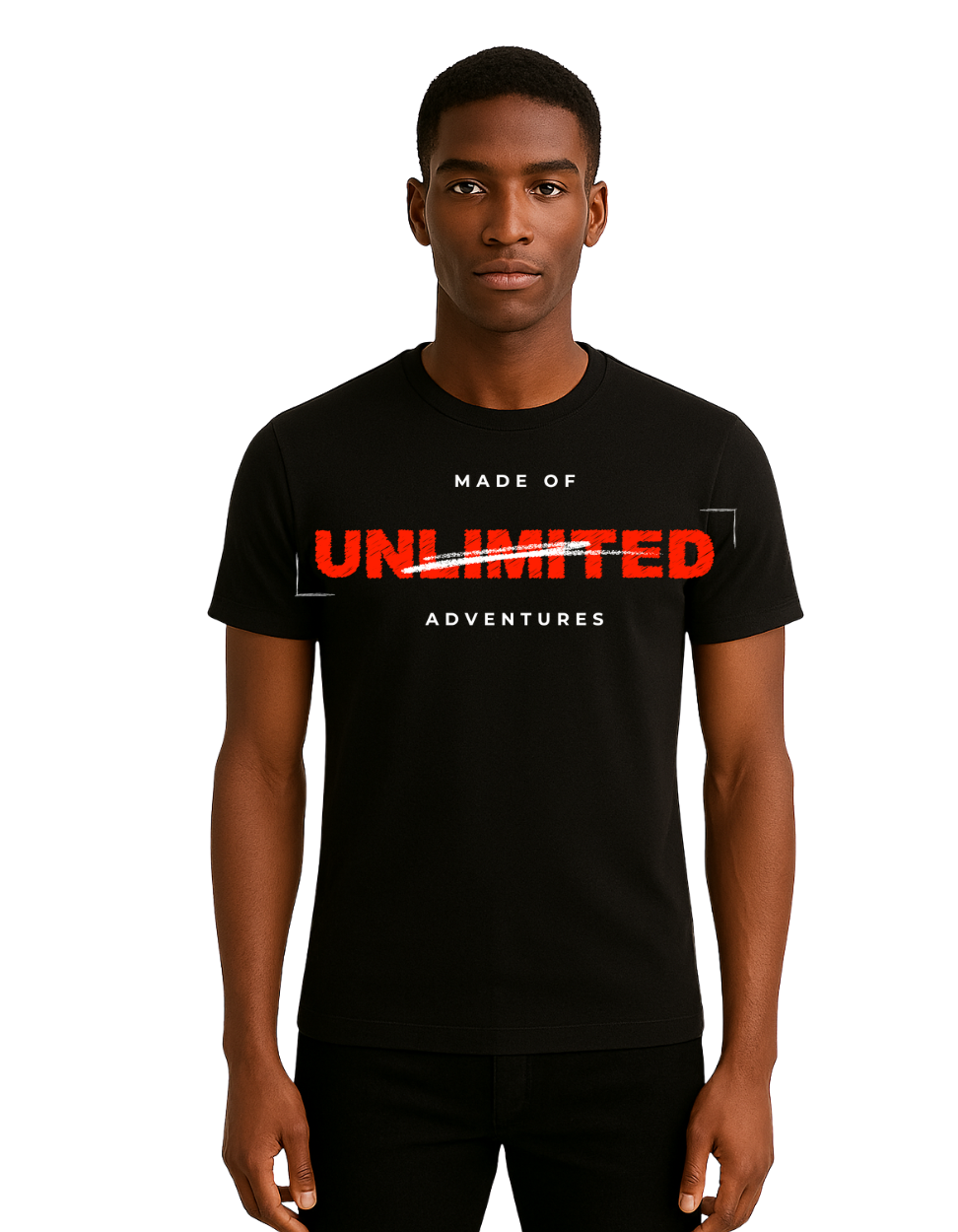 Unlimited Adventures Black Graphic T-Shirt for Men – Bold Streetwear Tee