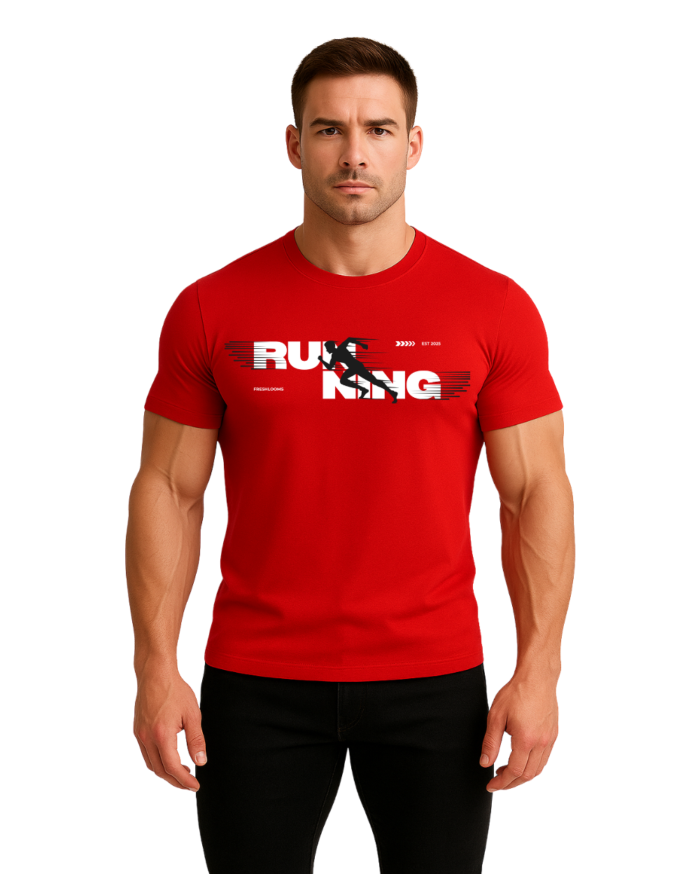 Running Athlete Graphic T-Shirt – Red