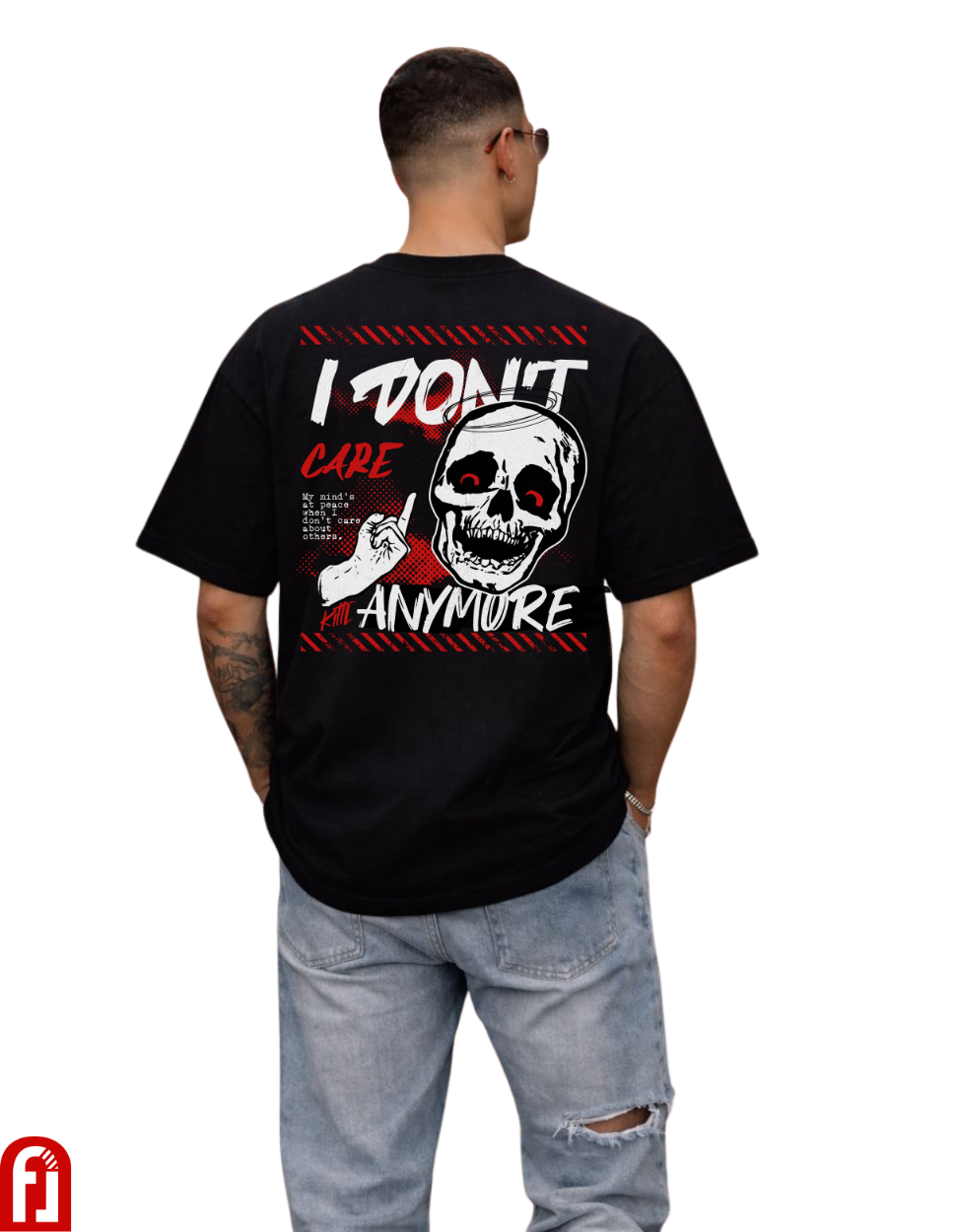 I Don’t Care Anymore – Oversized Premium Black Cotton T-Shirt | Streetwear Fit