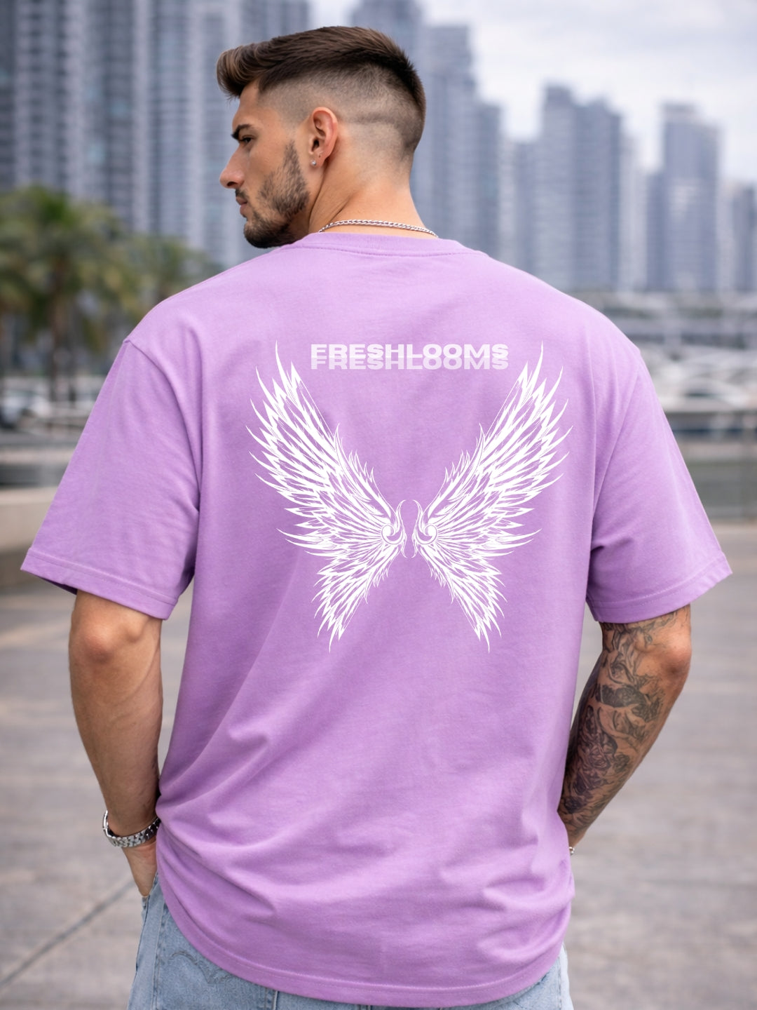 Ethereal Wings Oversized T-Shirt – Lavender Luxury Streetwear Tee