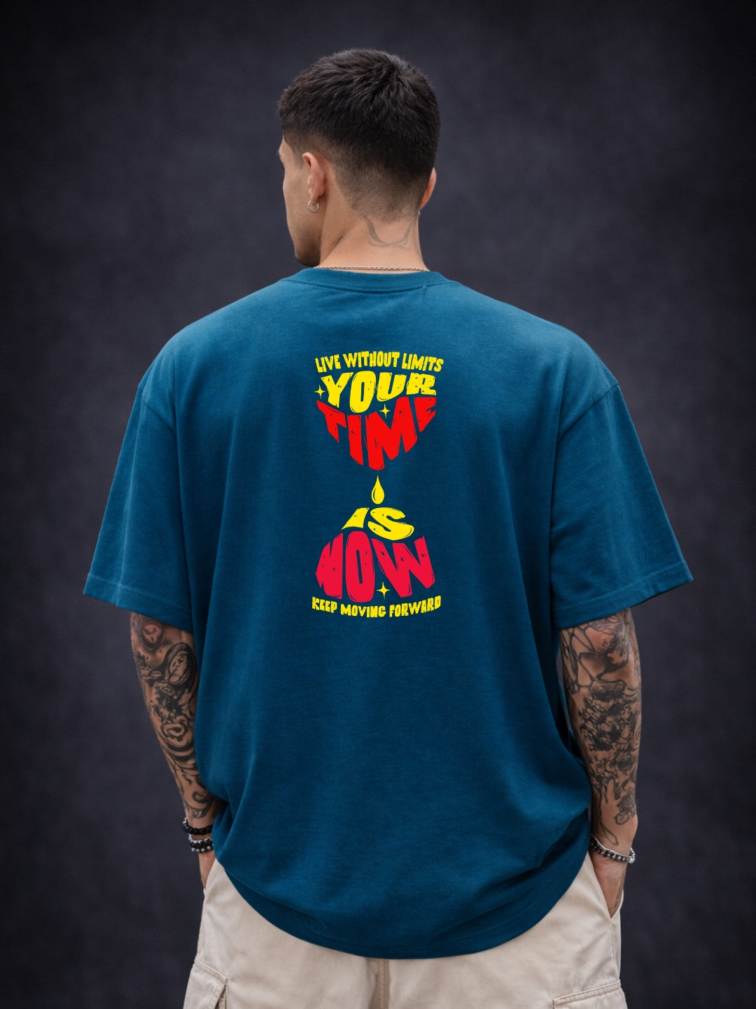 Freshlooms Your Time Is Now Oversized T-Shirt | 240 GSM Premium Cotton | STREETWEAR