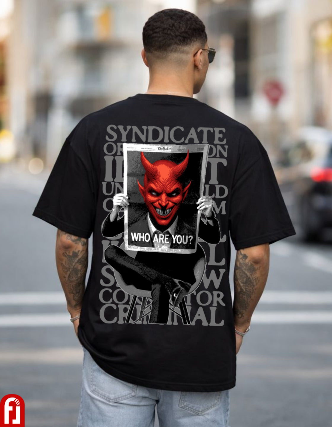 Syndicate WHO ARE YOU? Oversized Premium T-Shirt – Dark Syndicate Edition