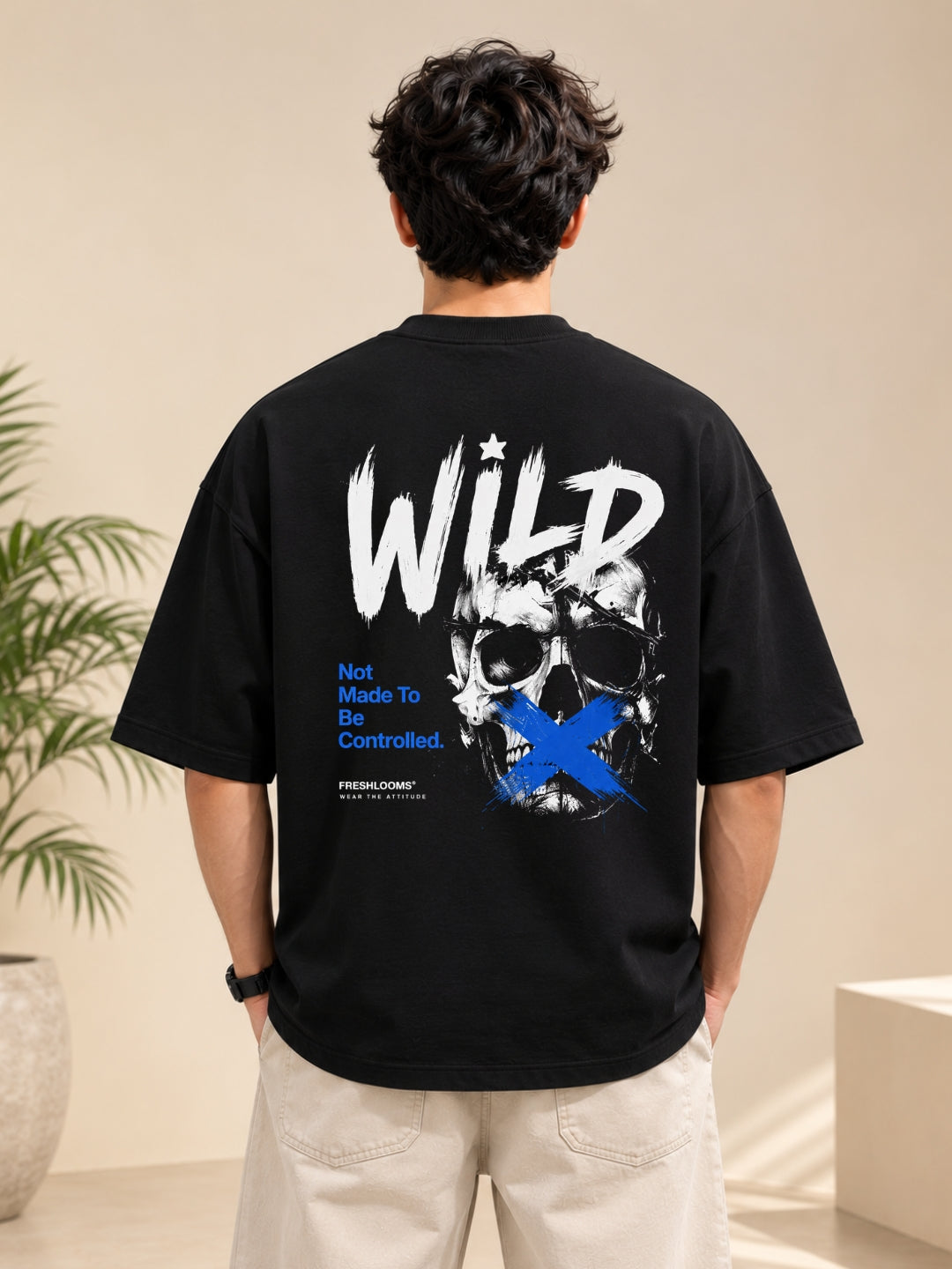 FRESHLOOMS | WILD Oversized Graphic T-Shirt – Black