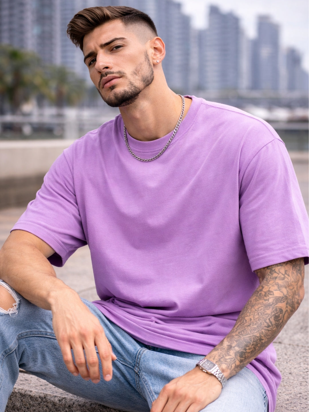Ethereal Wings Oversized T-Shirt – Lavender Luxury Streetwear Tee