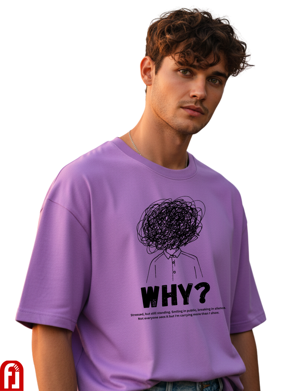 WHY? Oversized T-Shirt – Lavender Emotional Luxury Streetwear Tee