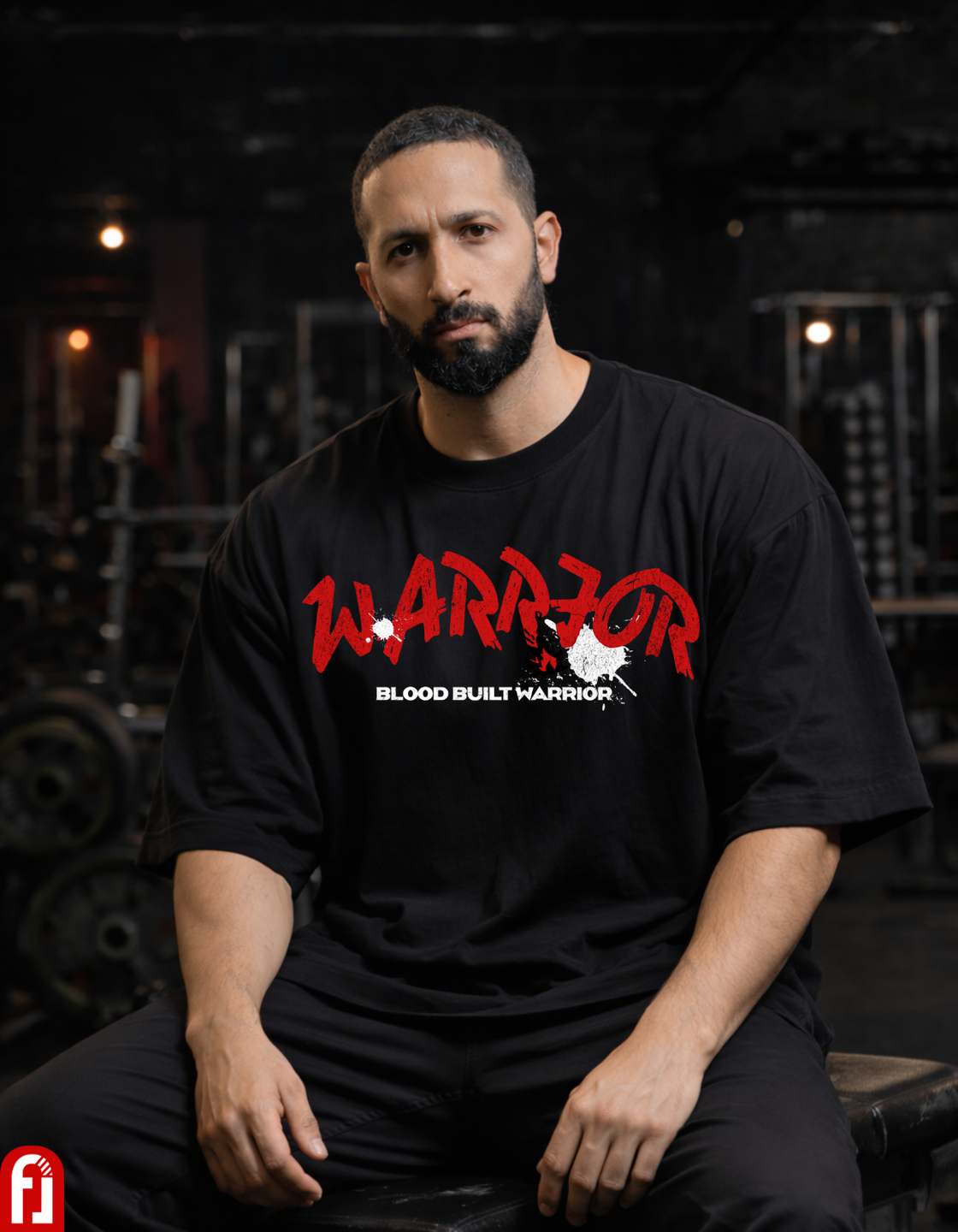 Men’s Warrior Oversized T-Shirt 240 GSM | Premium 100% Cotton Gym & Streetwear Tee