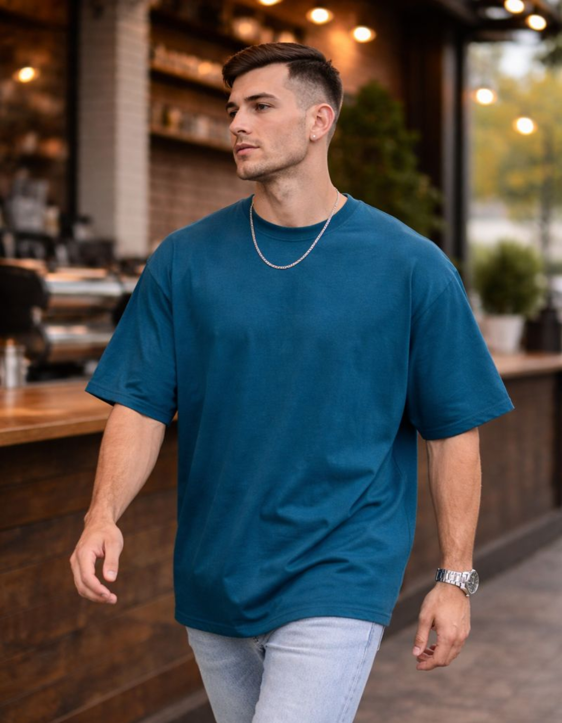 Freshlooms Men Oversized Premium Cotton T-Shirt – Two Souls One Journey Back Print | Streetwear Graphic Tee