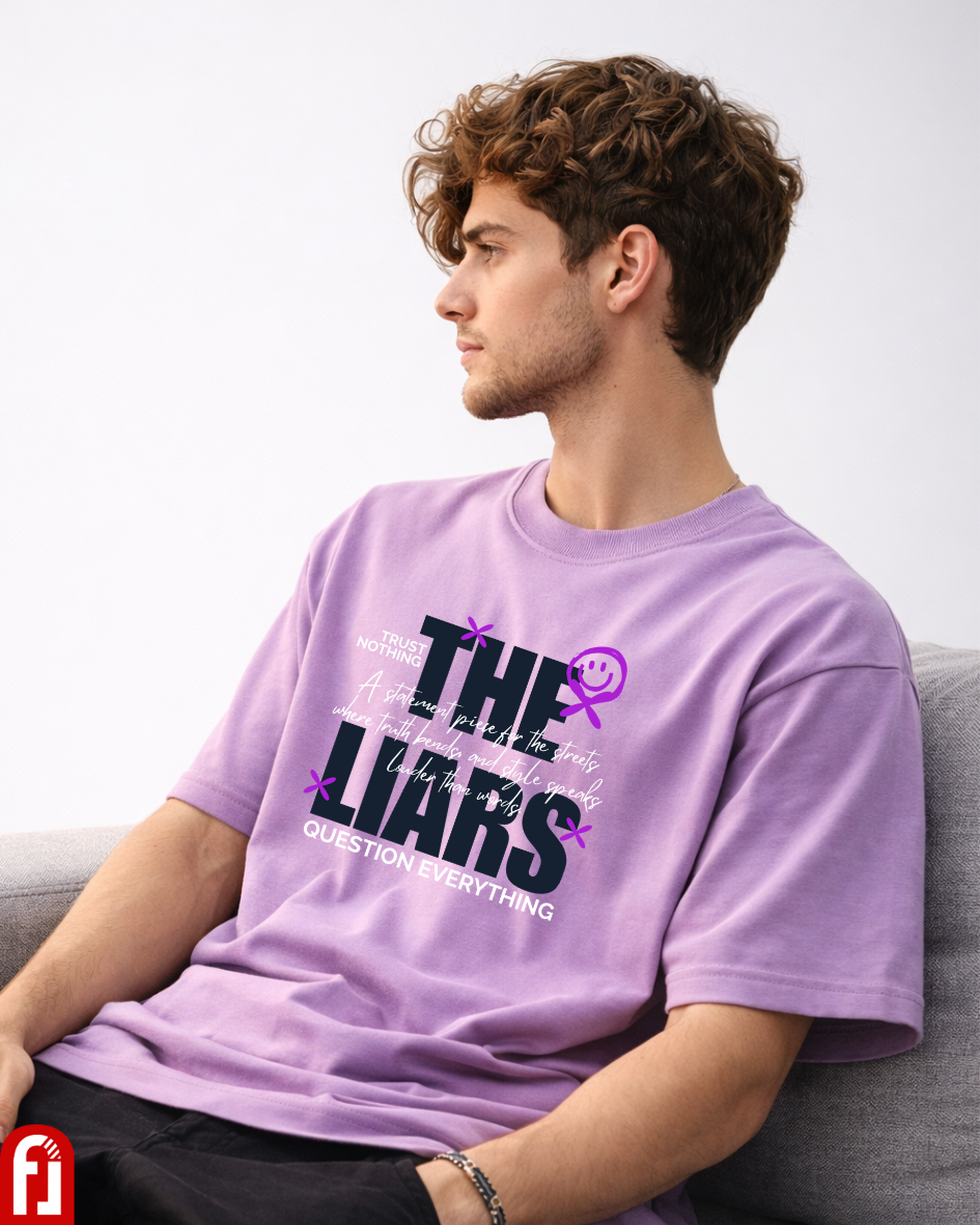 The Liars Oversized T-Shirt – Lavender Luxury Streetwear Statement Tee