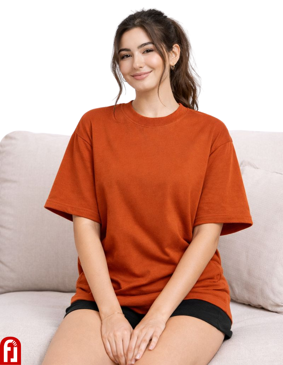 Premium Oversized T-Shirt 240 GSM – Burnt Orange Heavyweight Cotton Essential
