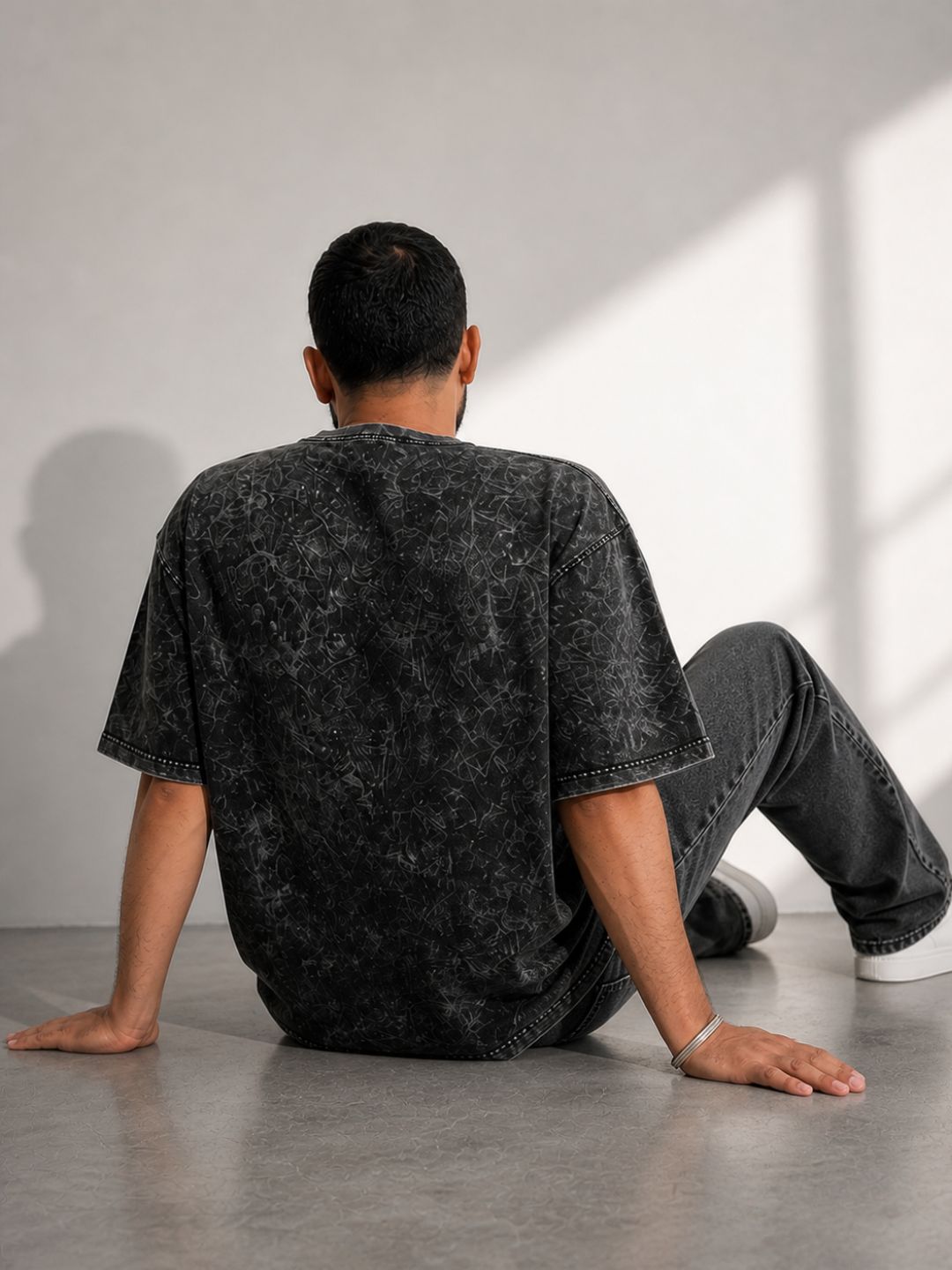 Freshlooms DAMAGED Oversized Acid Wash Graphic T-Shirt