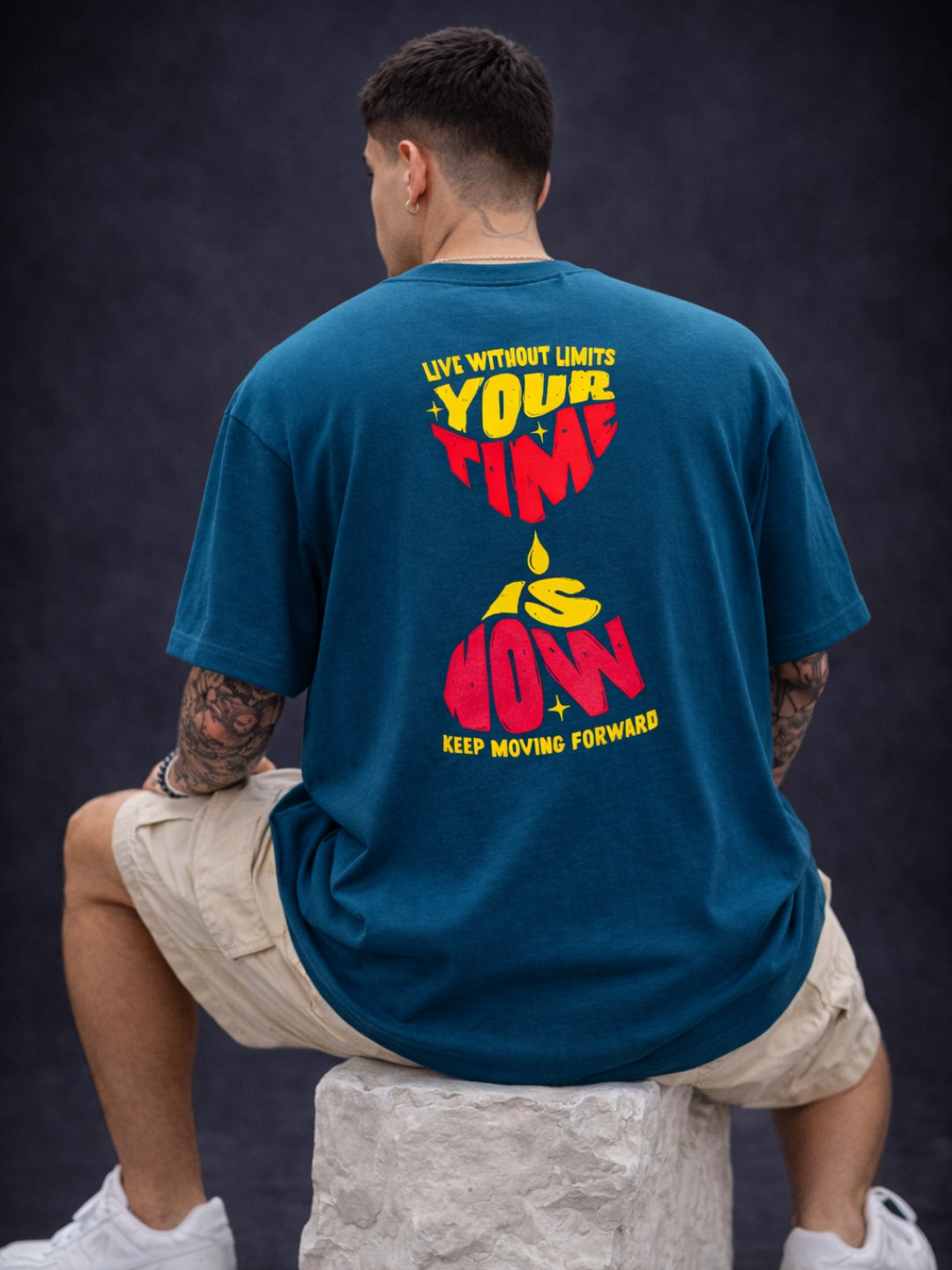 Freshlooms Your Time Is Now Oversized T-Shirt | 240 GSM Premium Cotton | STREETWEAR