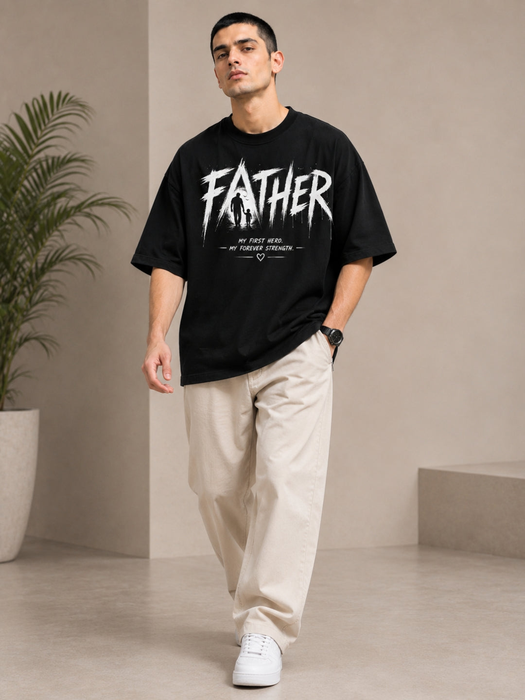 Father Oversized Graphic T-Shirt | Premium 240 GSM Cotton | Freshlooms