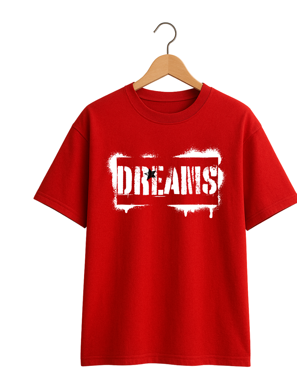 Dreams Stencil Graphic T-Shirt – Red