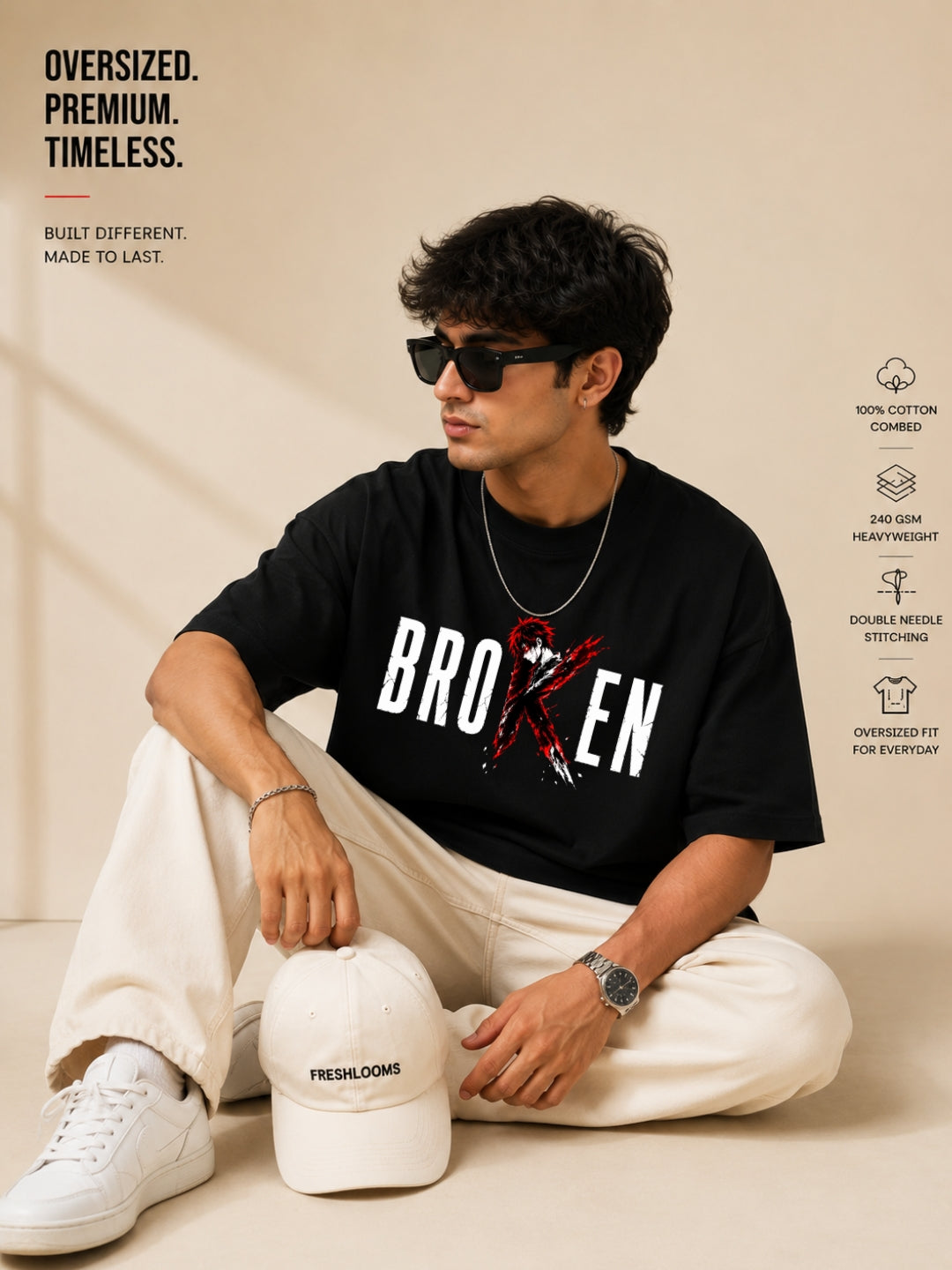BROKEN. BUT NEVER DEFEATED.  A statement piece designed for those who wear confidence, not trends.