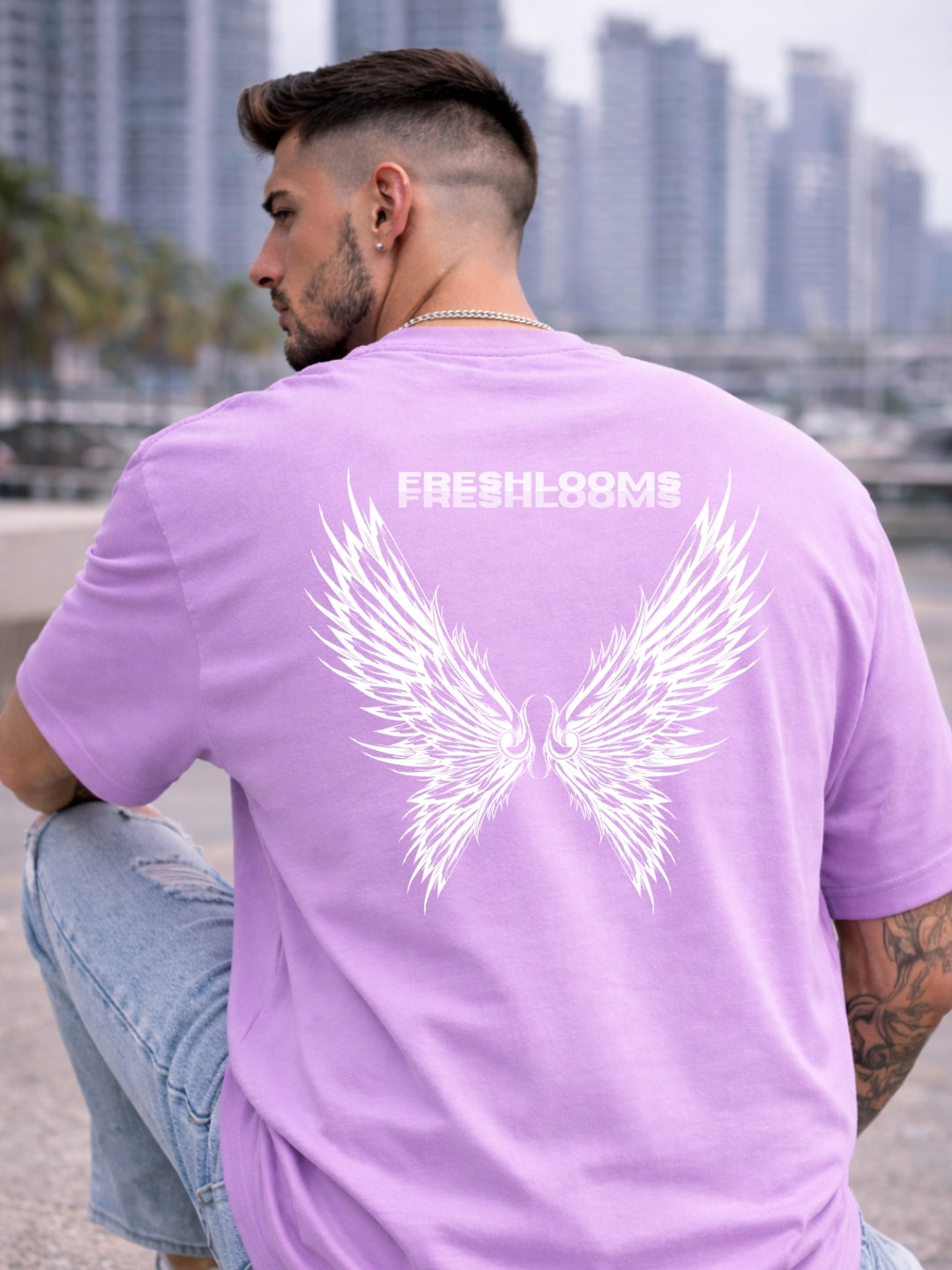 Ethereal Wings Oversized T-Shirt – Lavender Luxury Streetwear Tee
