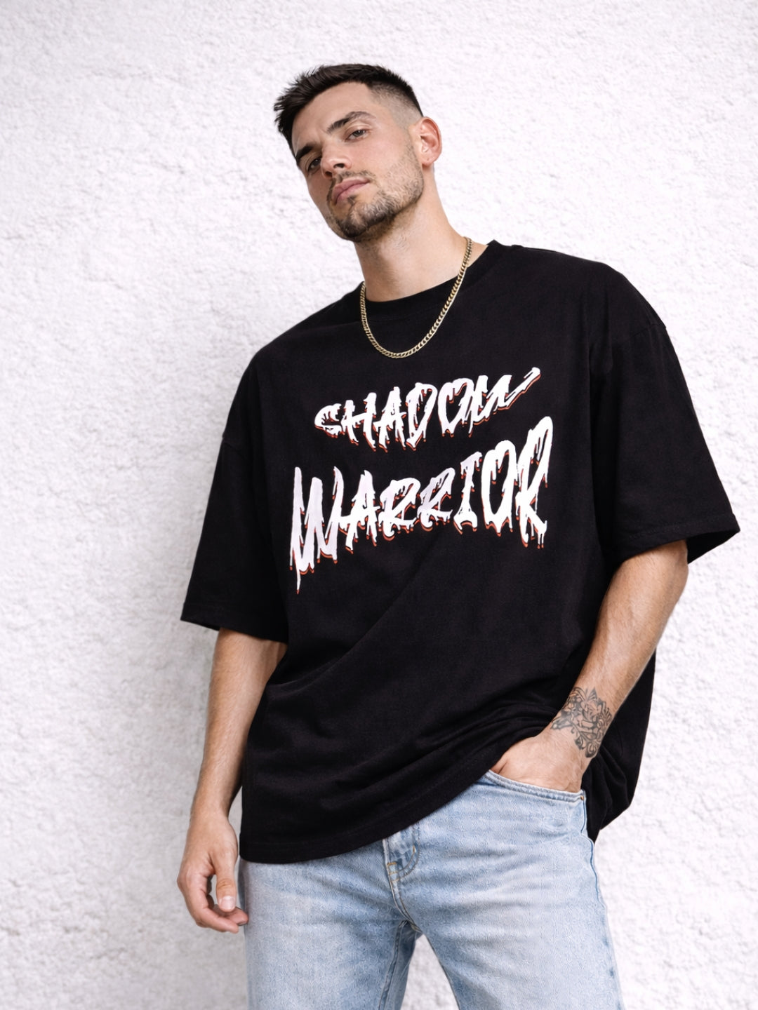 Freshlooms Shadow Maverick Oversized T-Shirt for Men | 240 GSM Premium Cotton