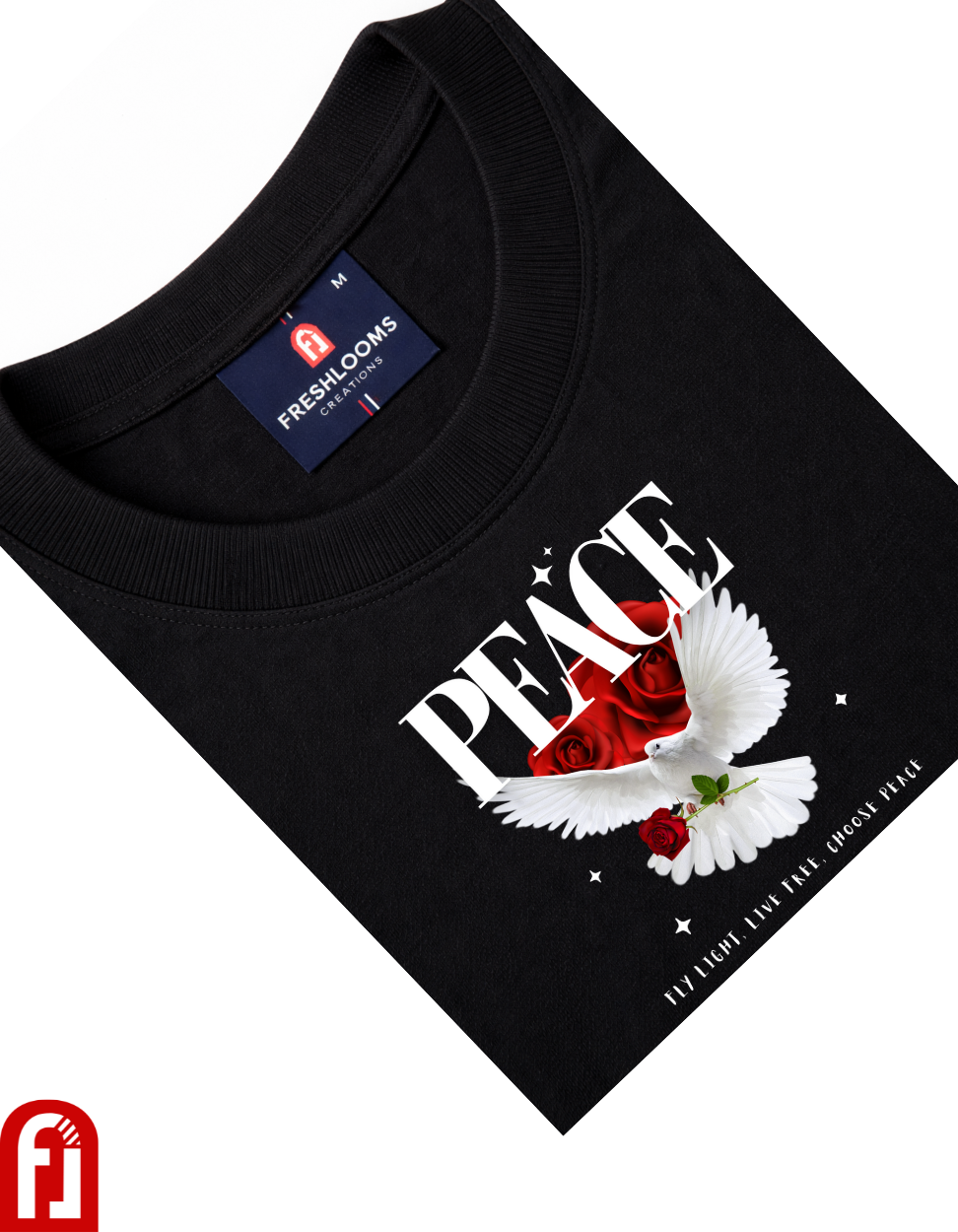 Peace Dove Graphic T-Shirt – Fly Light, Live Free Oversized Tee