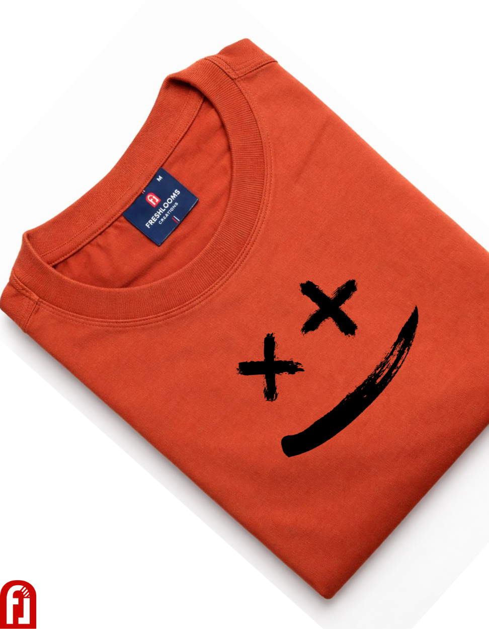 Smiley Chaos Oversized Premium T-Shirt – Burnt Orange Streetwear Essential