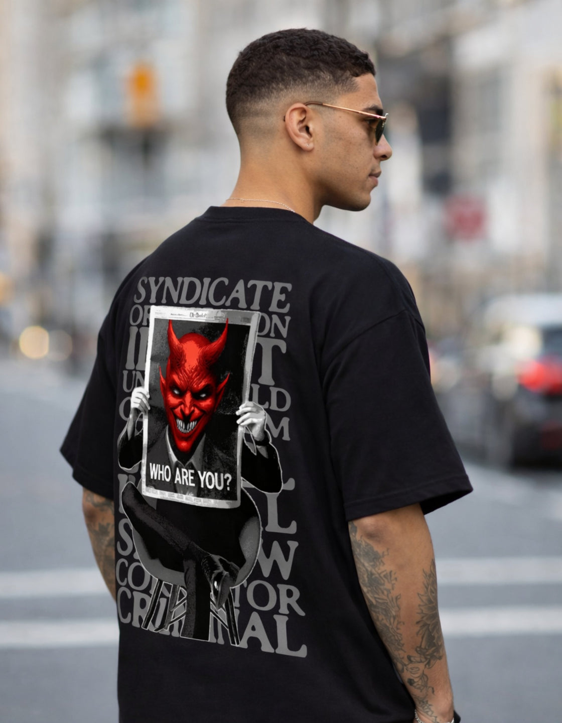 Syndicate WHO ARE YOU? Oversized Premium T-Shirt – Dark Syndicate Edition