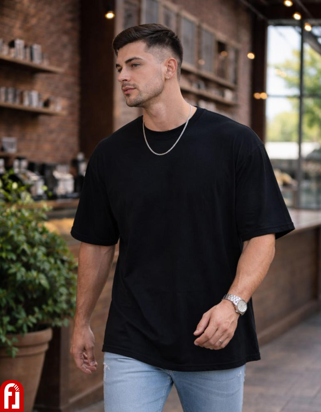 Freshlooms Men Oversized Premium Cotton T-Shirt – Tokyo Street Culture Back Print | Urban Streetwear Tee