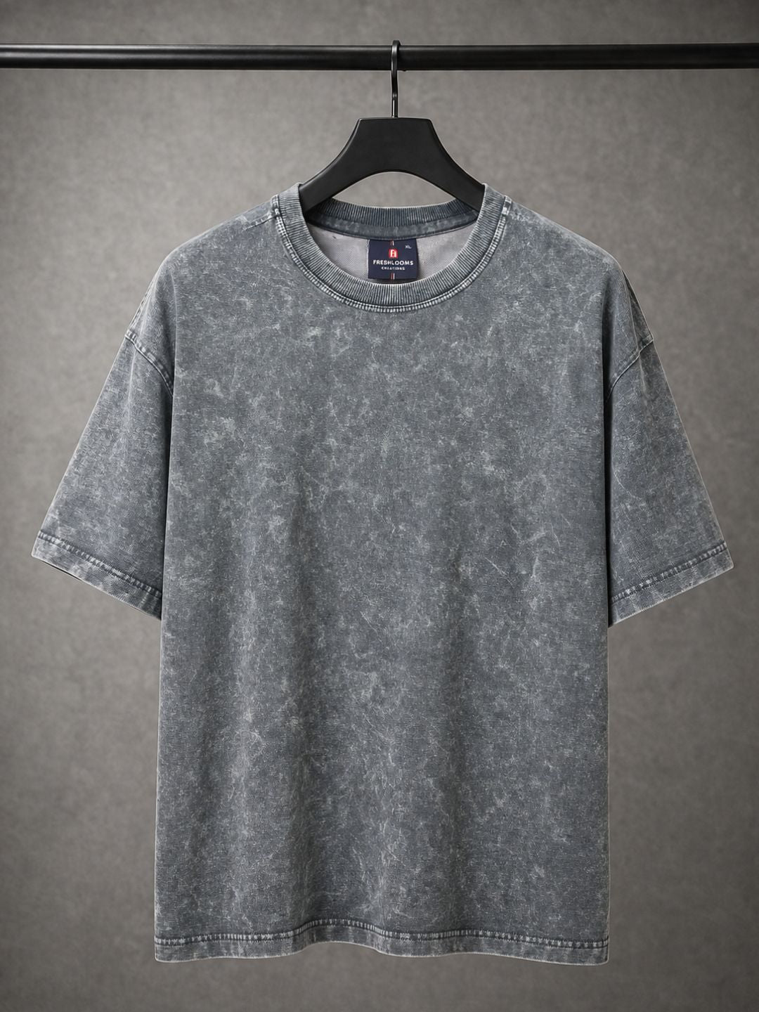 Freshlooms Oversized StoneWash T-Shirt – 240 GSM Premium Cotton | Vintage Grey Streetwear Fit