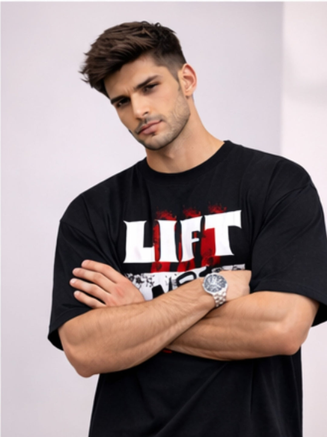 Lift Not Leave Oversized T-Shirt – Black Power Statement Luxury Streetwear