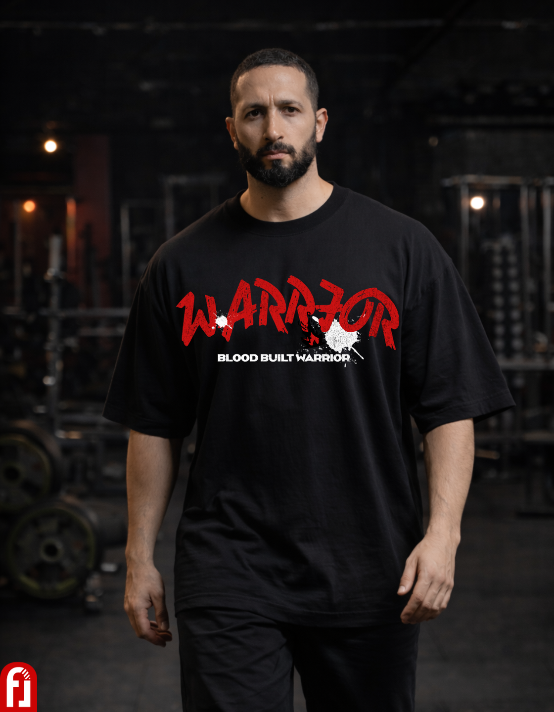 Men’s Warrior Oversized T-Shirt 240 GSM | Premium 100% Cotton Gym & Streetwear Tee