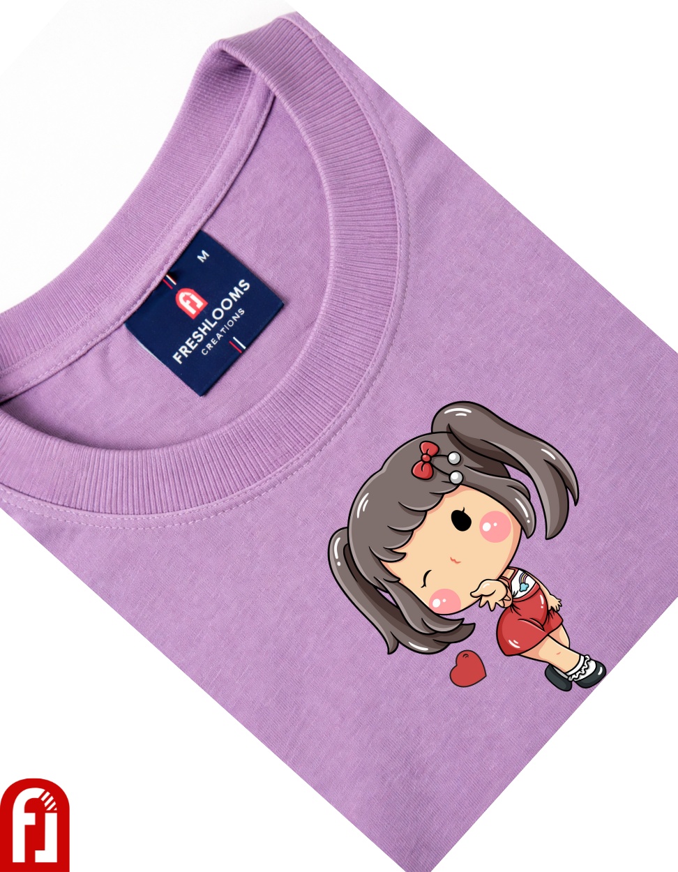 Kawaii Heart Oversized T-Shirt – Lavender Luxury Streetwear Tee
