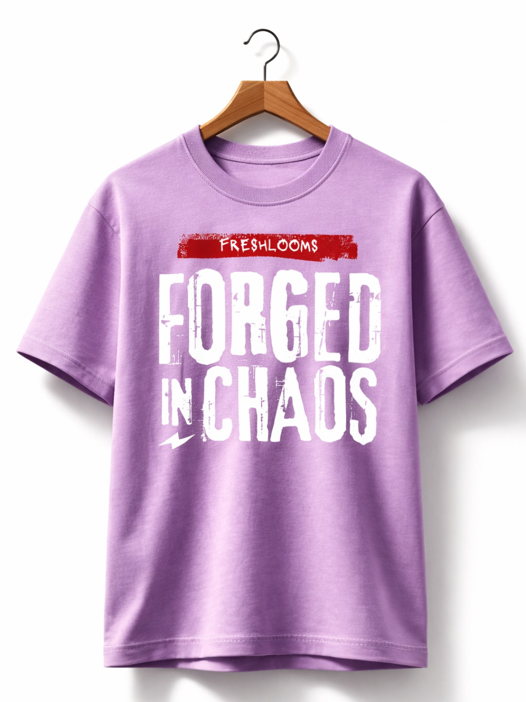 Forged in Chaos Oversized T-Shirt – Lavender Luxury Streetwear Tee