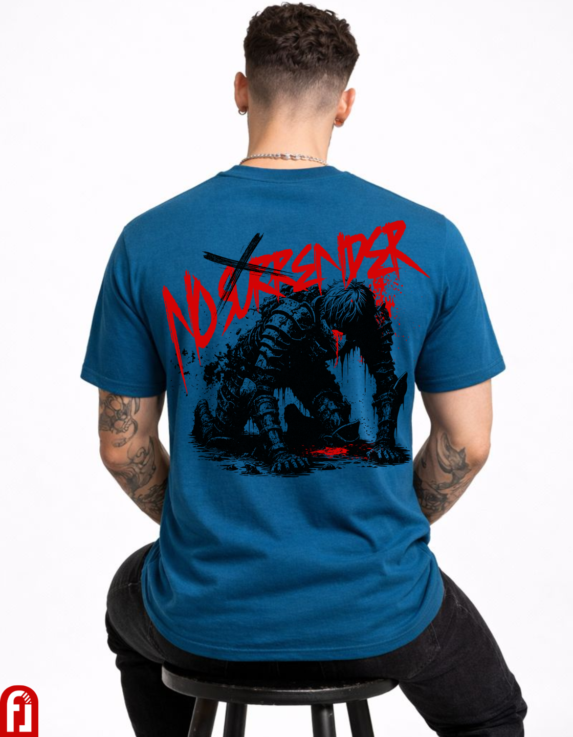 Men’s No Surrender  Oversized Graphic T-Shirt 240 GSM | Premium 100% Cotton Streetwear Back Print Tee