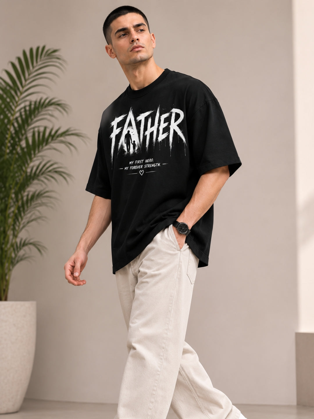 Father Oversized Graphic T-Shirt | Premium 240 GSM Cotton | Freshlooms
