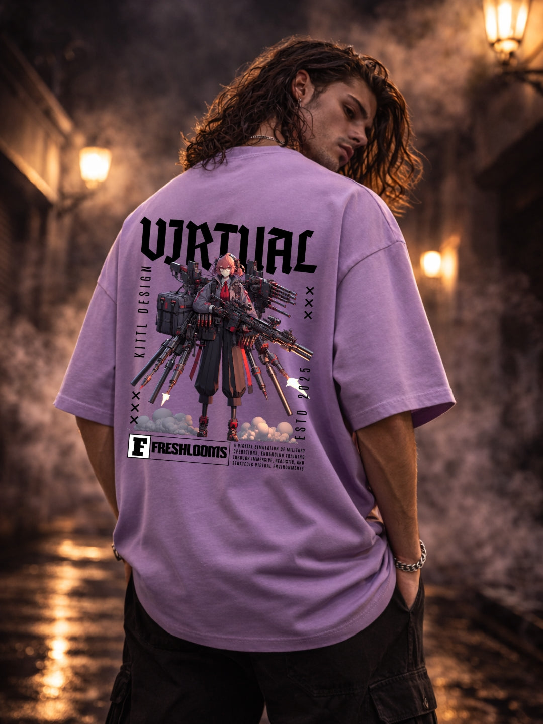 Freshlooms “Virtual Assassin” Oversized T-Shirt | 240 GSM Premium Cotton Streetwear