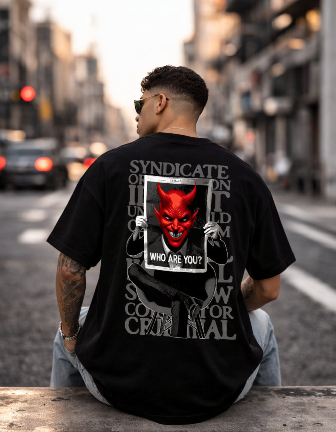 Syndicate WHO ARE YOU? Oversized Premium T-Shirt – Dark Syndicate Edition