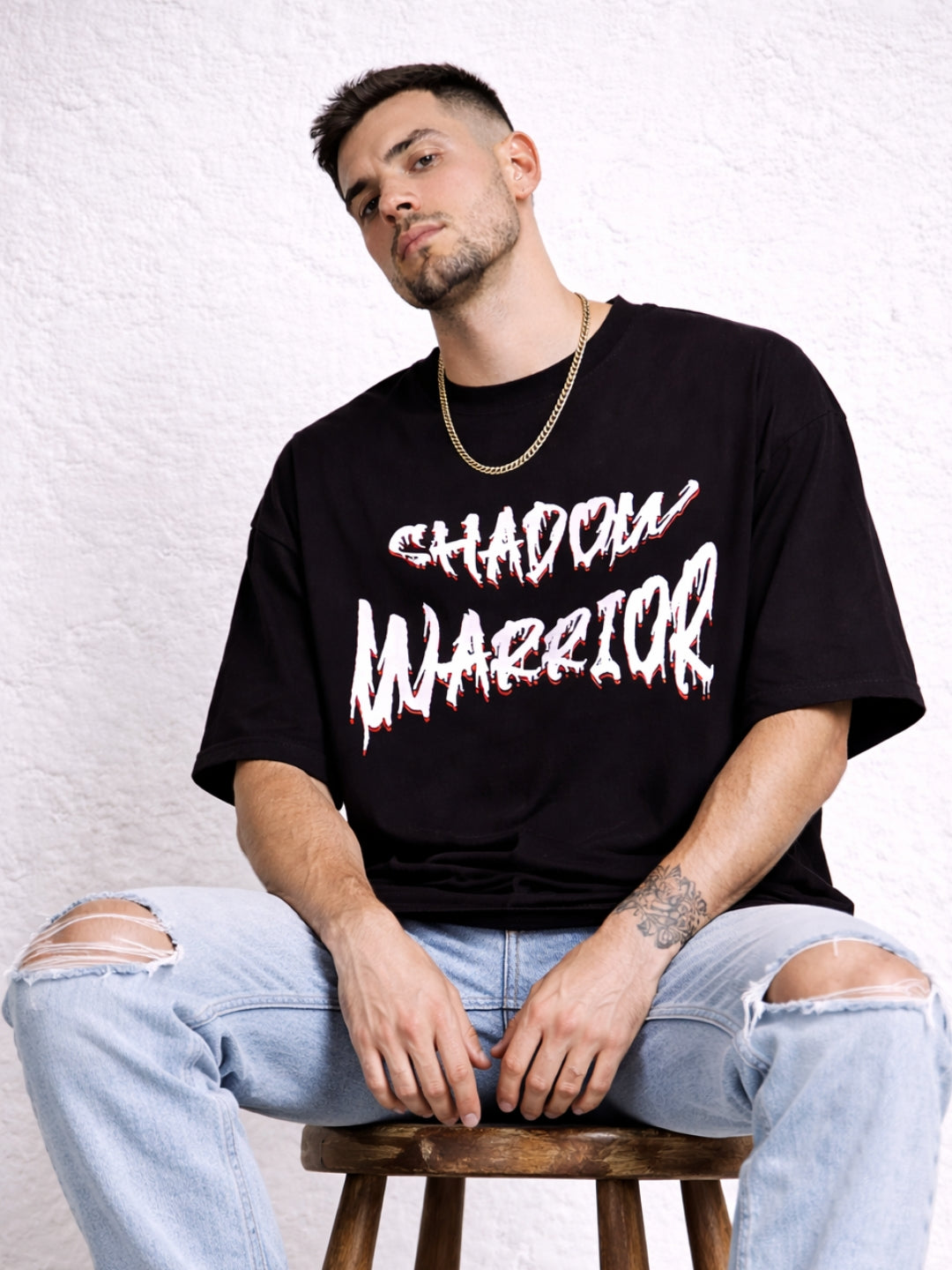 Freshlooms Shadow Maverick Oversized T-Shirt for Men | 240 GSM Premium Cotton