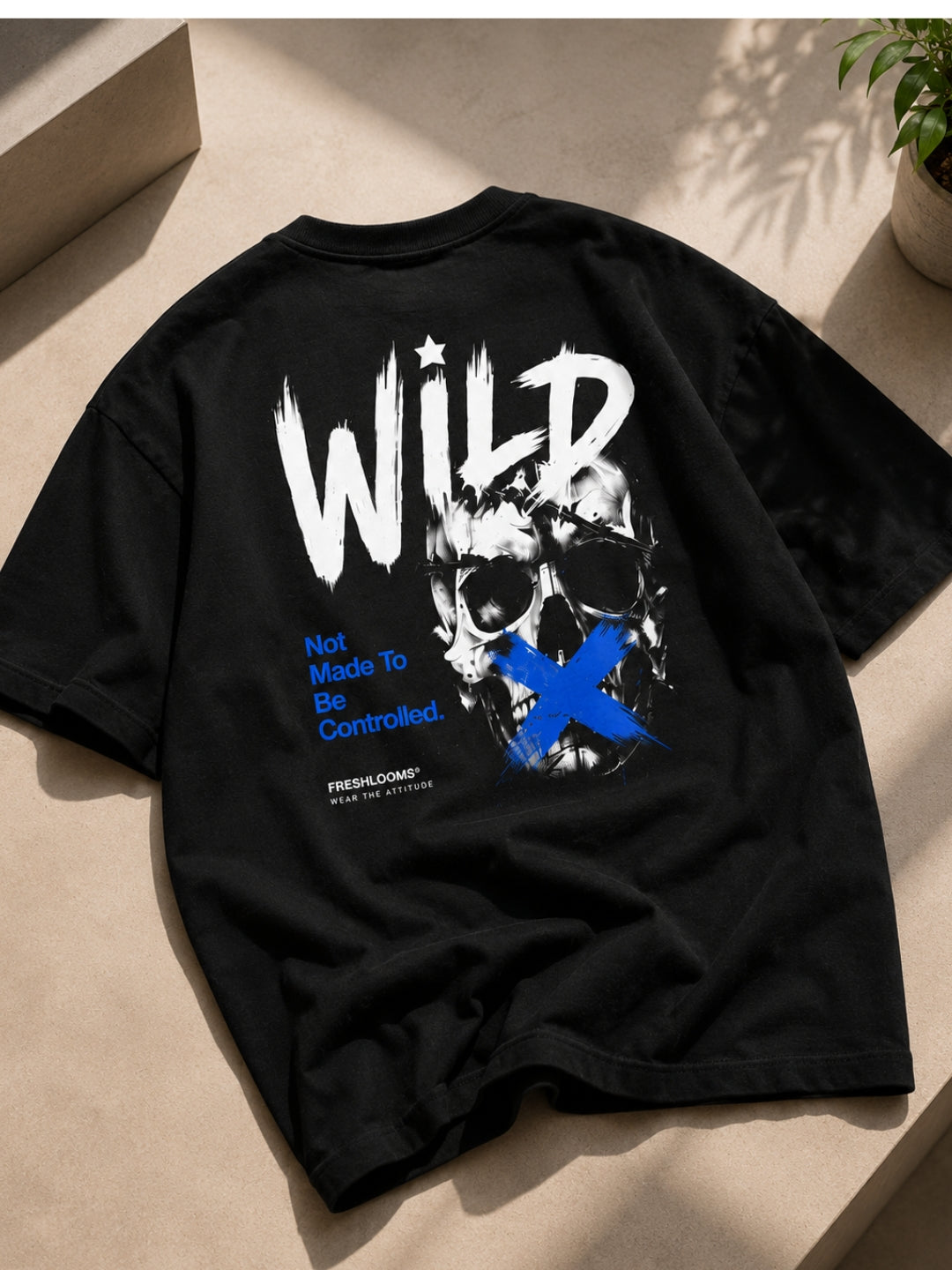 FRESHLOOMS | WILD Oversized Graphic T-Shirt – Black