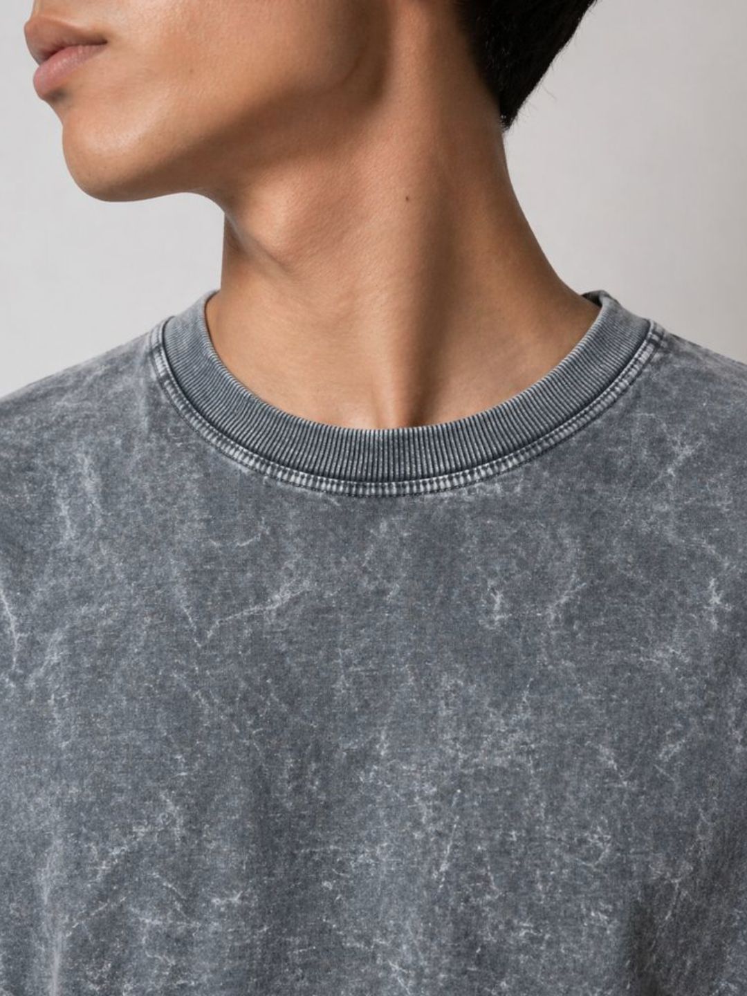 Freshlooms Oversized StoneWash T-Shirt – 240 GSM Premium Cotton | Vintage Grey Streetwear Fit