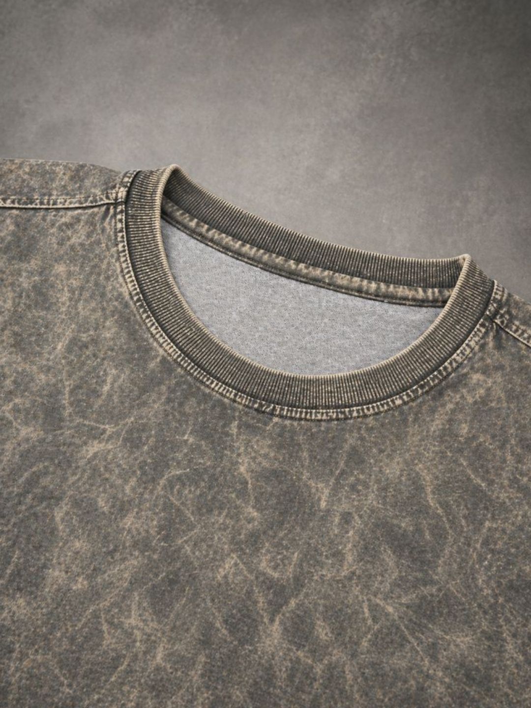 Freshlooms Oversized Stone Wash T-Shirt – Smoky Olive | 240 GSM Heavyweight Cotton | Drop Shoulder