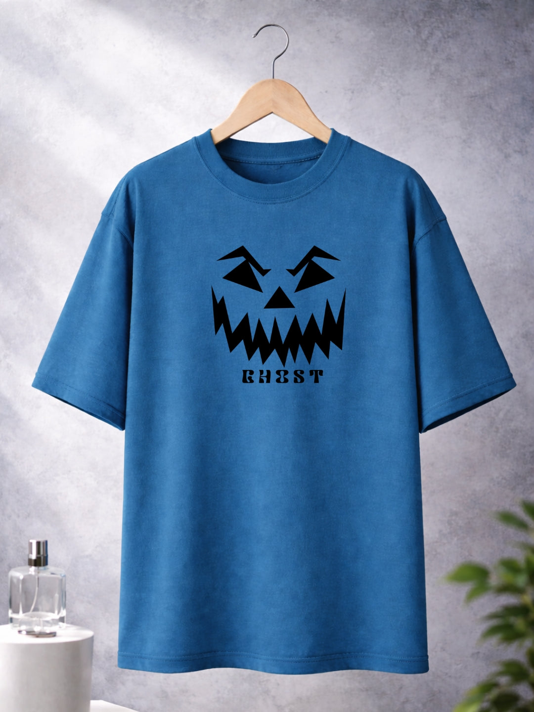 GHOST Mode Oversized T-Shirt – Azure Blue Luxury Streetwear Tee
