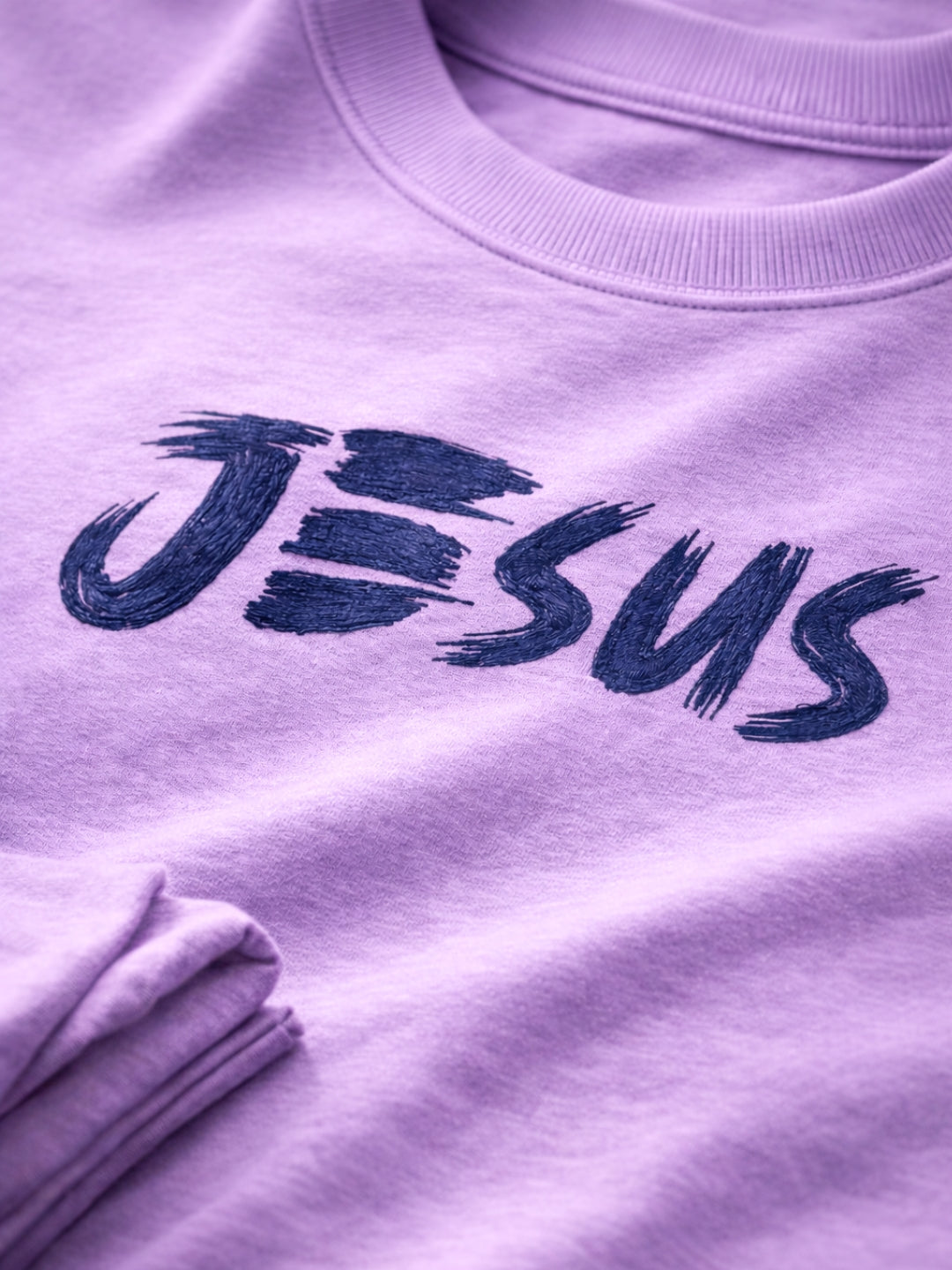 JESUS Oversized T-Shirt – Lavender Faith-Inspired Luxury Streetwear