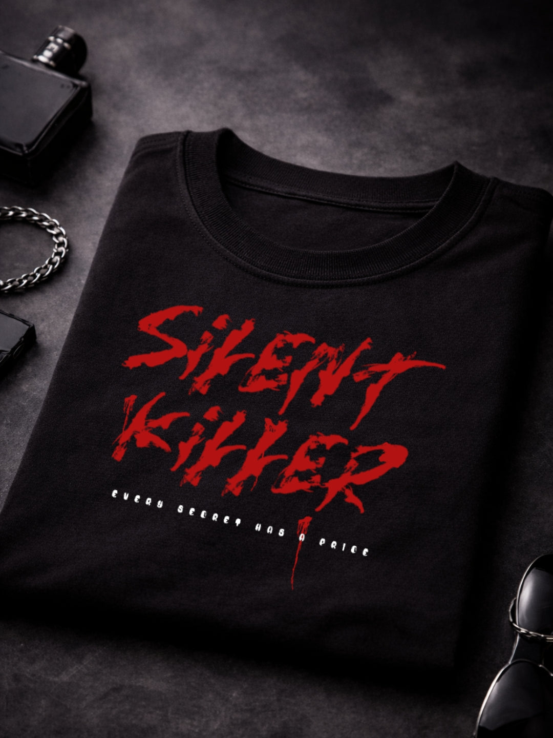 Freshlooms Silent Killer Graphic Oversized T-Shirt | 240 GSM Premium Cotton